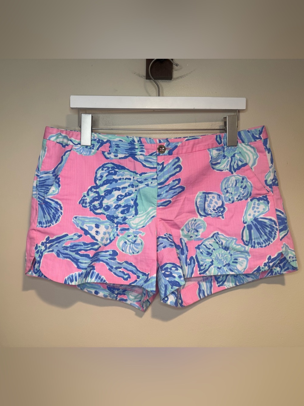 Lilly Pulitzer Adie Shorts Pink & Blue Pout Barefoot Princess Size 10